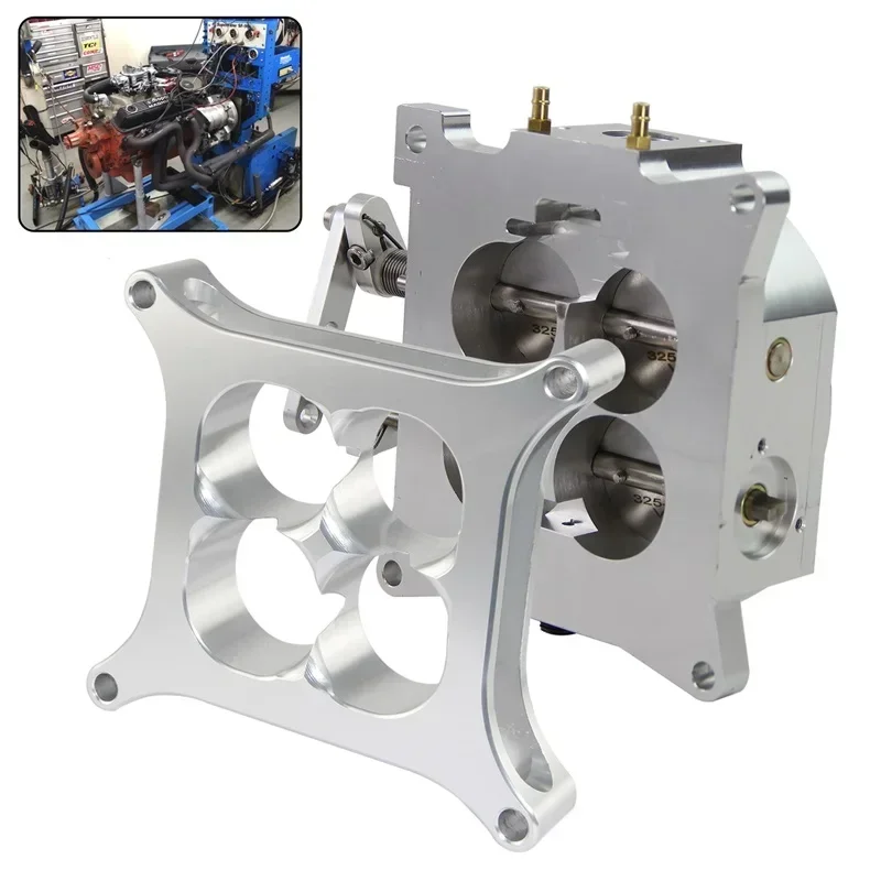 1000CFM 4 أسطوانات جسم الخانق 4150 شفة، 1.75 بوصة كارب أساسي مع فاصل 1 بوصة لـ 302 SBC Chevy GM Ford Chevrolet
