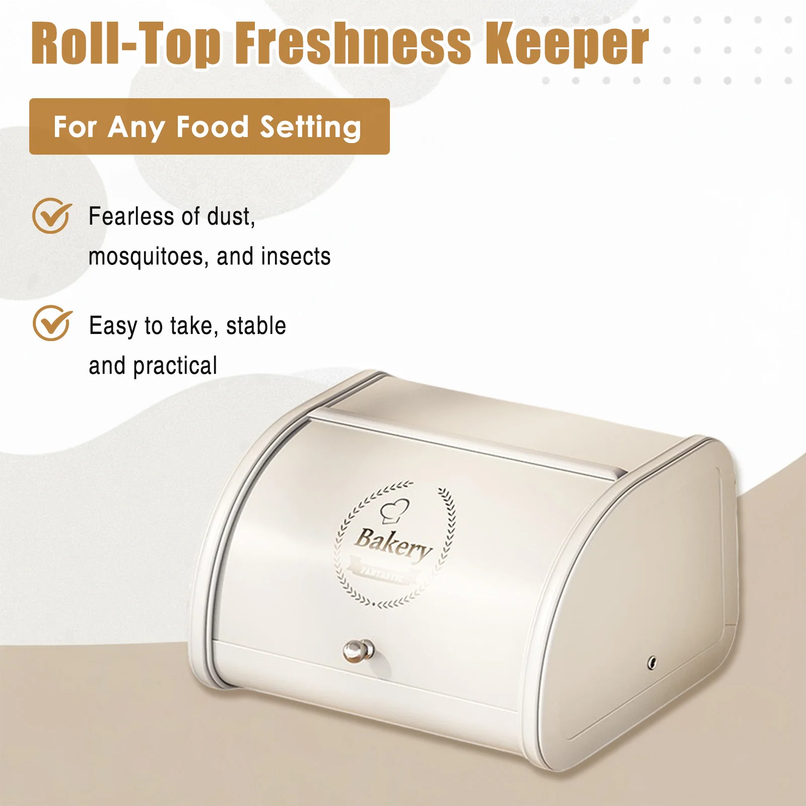 

Bread Bin Container Large Capacity Bread Box Stainless Steel Countertop Bread Storage Bin for Cookies & Baked Goods Fresh Loaves