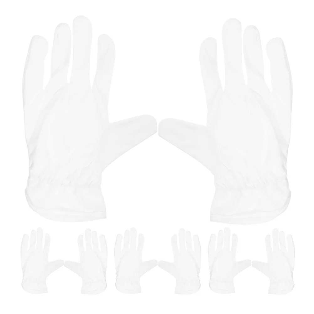 4 قطعة قفازات ستوكات مكافحة ساكنة لمتجر المجوهرات الأبيض التفتيش اليد حامي تنفس قفاز العمل متعددة الوظائف
