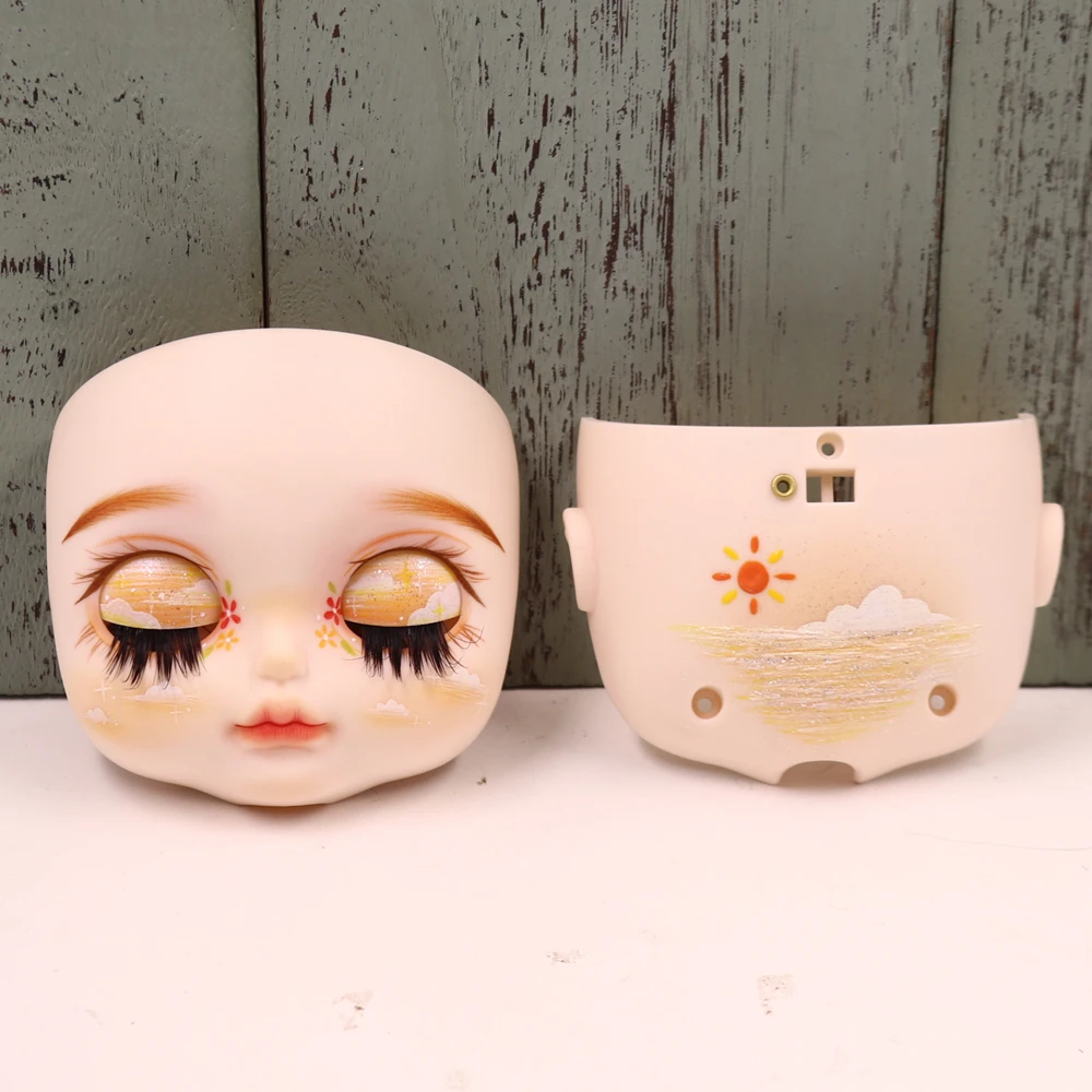 Buns ICY DBS OOAK Blyth doll Hand-Painted Face Plate Including Back Plate Screws Lips carved 1/6 BJD Anime Girl