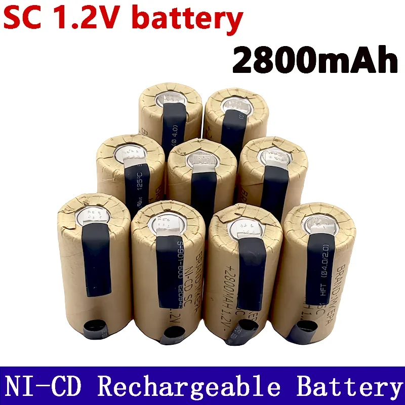 New Screwdriver Electric Drill SC Batteries lpega 1.2V 2800mAh SC Ni-Cd Rechargeable Battey Power Tool NiCd Cells