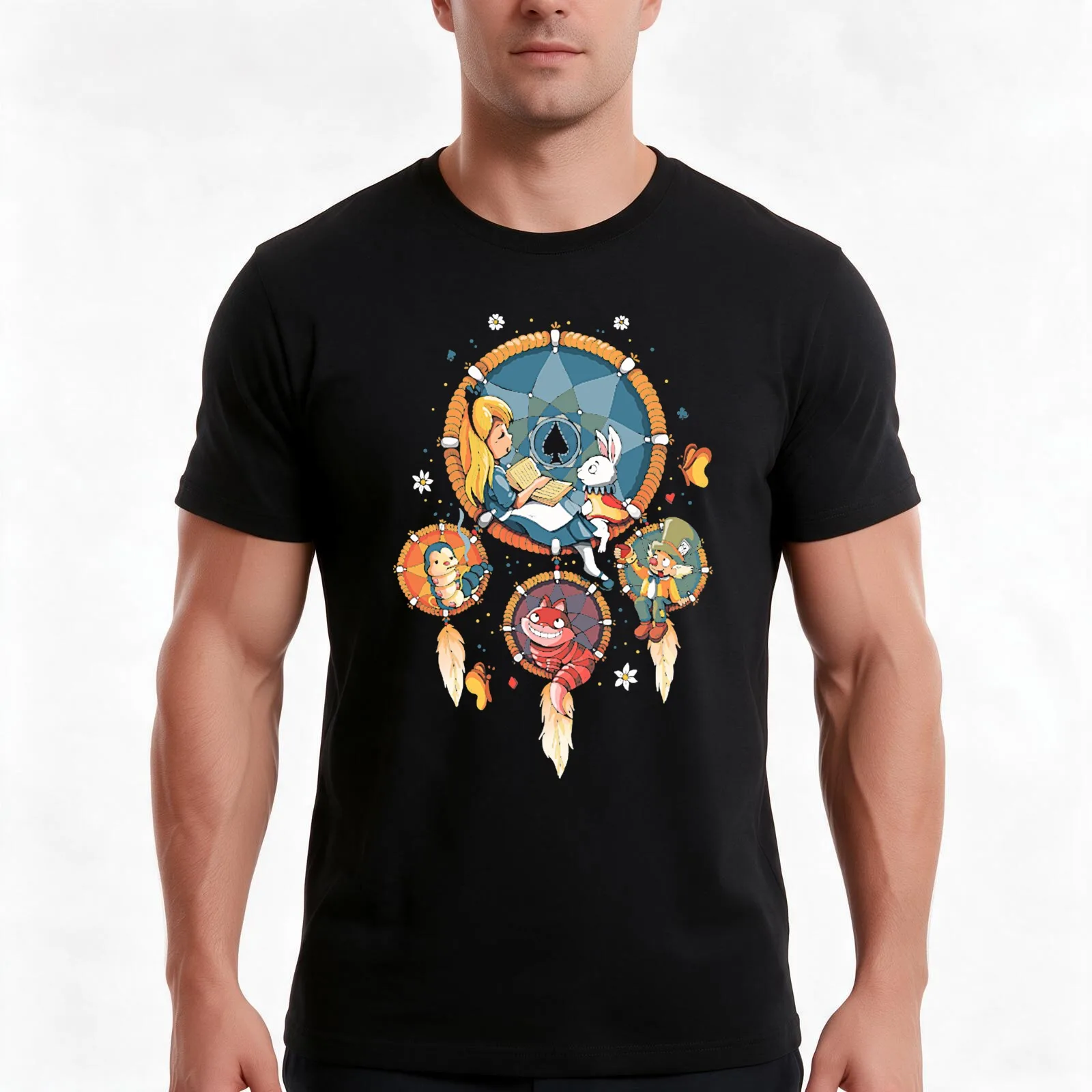 Dream Catcher Wonderland T-Shirt Summer Casual Cotton Tee Oversized Streetwear Tops Vintage Graphic Print Unisex Men Women
