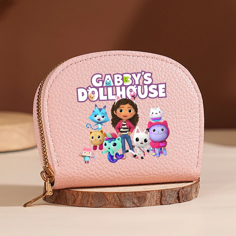 

Gabbys Dollhous Woman Shell Semicircle Coin Purse Portable Girl Cute Anime Cartoon Print Wallet Coin Card Mini Bag Kid Game Gift