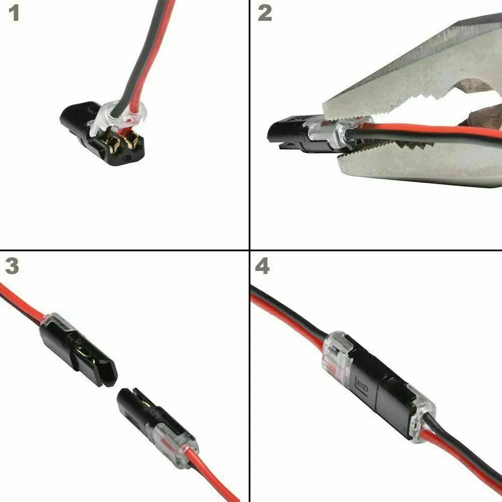 10/20/30/50pcs 2 Pin Way Plug Wire Cable Snap Connectors Car Waterproof Electrical Connector Strip Terminal Connection Clamp