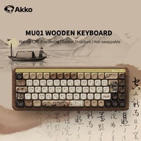 Akko MU01 Mountain Seclusion Wooden Mechanical Keyboard ISO-UK/DE Layout RGB Hot Swap BT/2.4G Wireless & Wired Gaming Keyboard