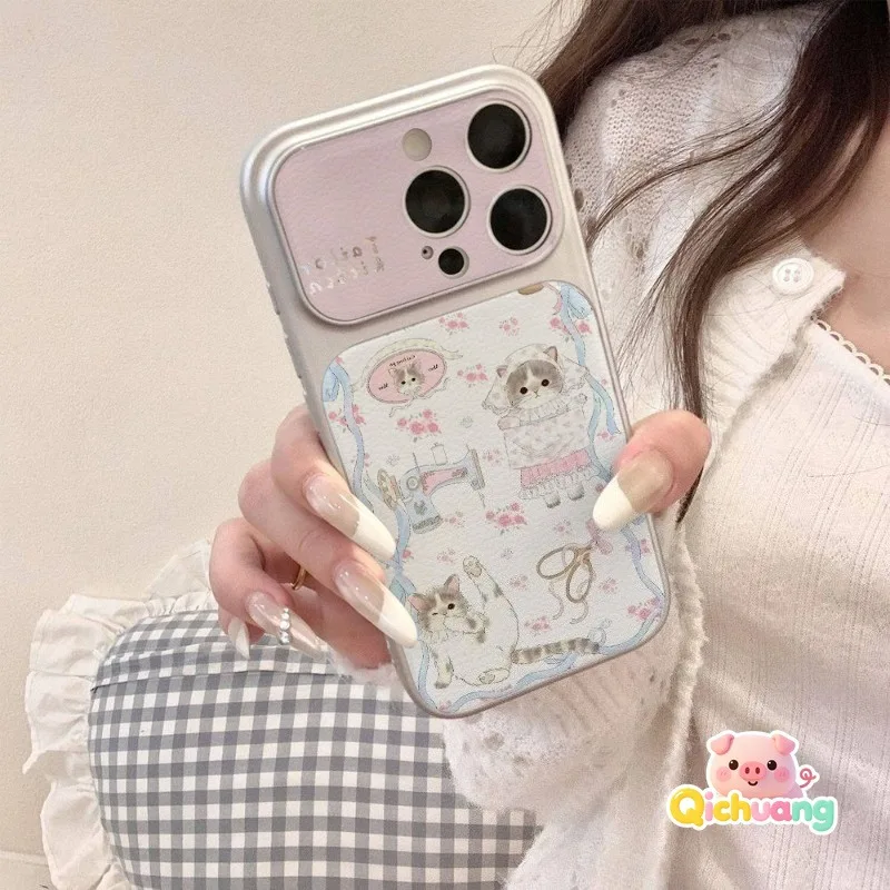 Милый чехол с изображением кота для Vivo X300 X300S X200 FE X100 X100S X90 X90S X80 X70 X60 X50 G2 V21 V20 Pro Plus V15 из мягкой искусственной кожи.