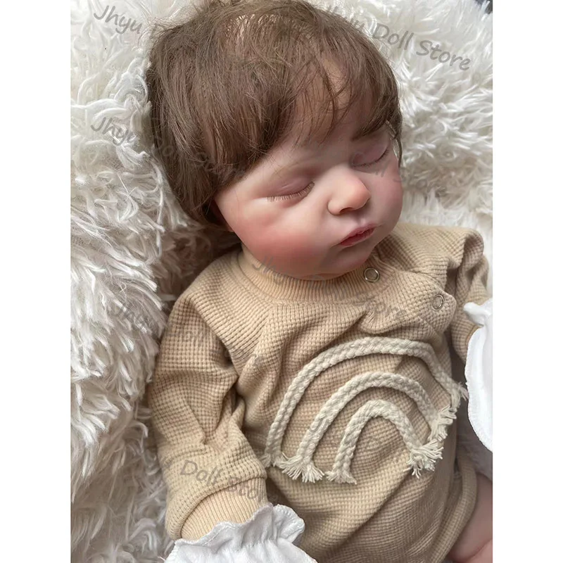 

48CM Laura Reborn Doll Handmade Very Lifelike Sleeping Baby 3D Skin with Hand-Root Hair Visible Veins High Quality Toys