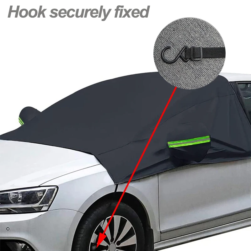 Universal Oxford Fabric Car Front Windscreen Cover Car Windshield Snow Sun Shade Cover With Reflective Stripe Winter Snow Cover