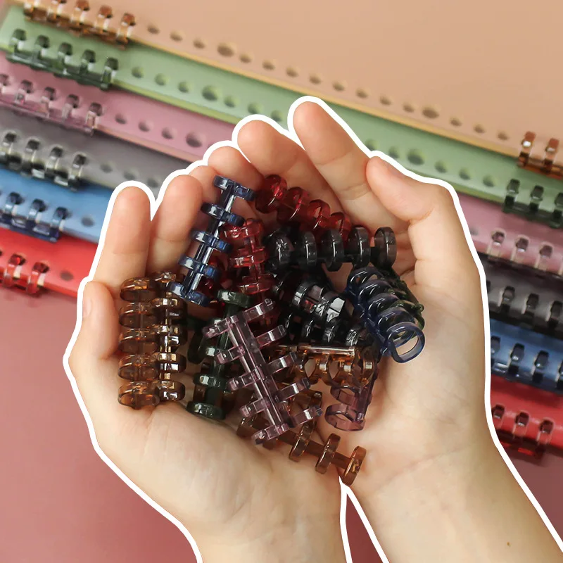 8-Pack Multi-Purpose 5-Ring Loose-Leaf Binding Comb Removable Loose-Leaf Binder Coil Buckle Notebook Separated Pages Accessories