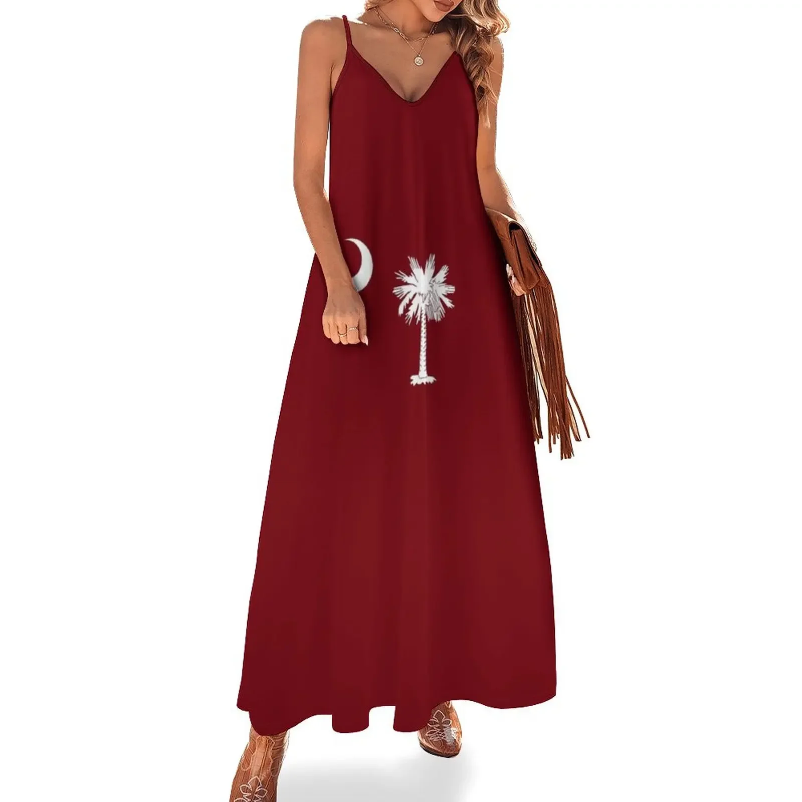 

Flag of South Carolina - Garnet Sleeveless Dress dress women summer 2024 Long dress women party dresses