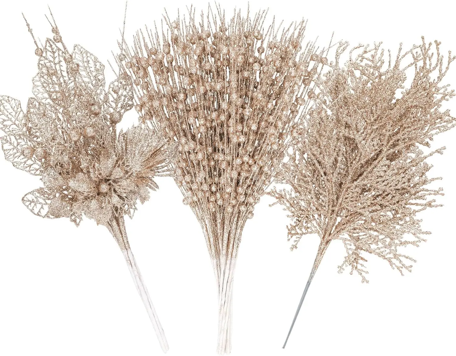 

30 упаковок рождественской елки с шампанским, блестящие ягоды, искусственные ветки кедра для праздничного домашнего декора