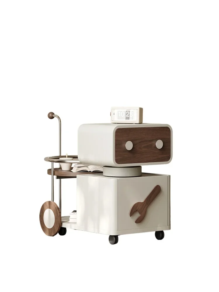 

Italian movable side few living room 2024 new small apartment creative cart sofa side cabinet