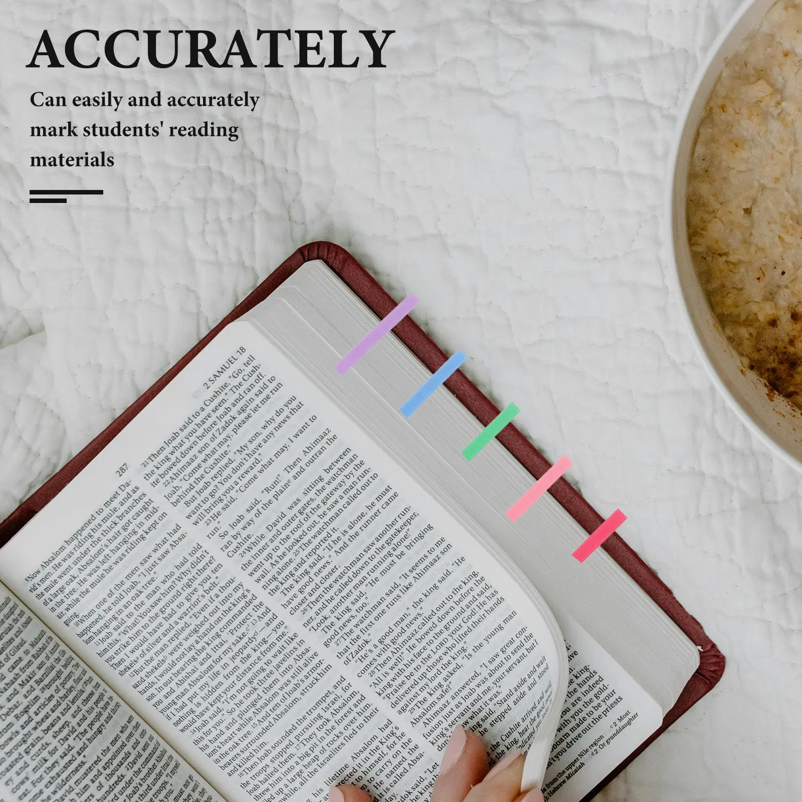 

4Set Reading Label Index Tabs Ultra Thin Sticky Page Markers Writable Repositionable Colored Tabs for Book Notebook File Folder