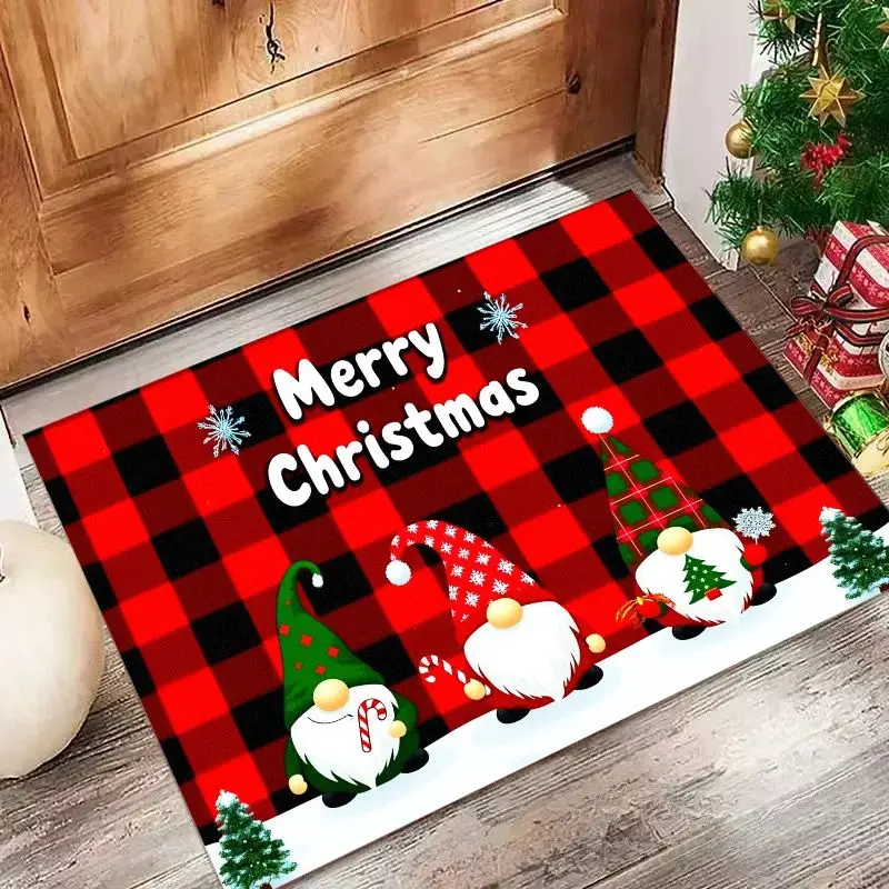 VIKAMA Cartoon Christmas Doormat—Durable and Non-Slip—Bathroom, Toilet, and Entryway Mat for Home and Decor
