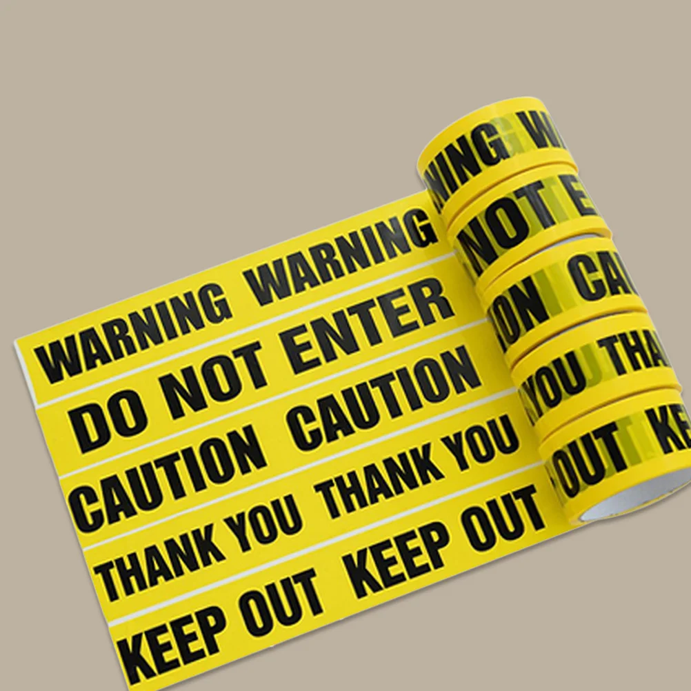 2 لفات شريط تحذير أصفر مقاوم للطقس مادة البولي ايثيلين مقاومة للتمزق مشرقة وضوح عالية لتحذير مخاطر موقع البناء