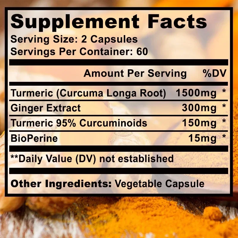 Turmeric Curcumin with Bioperine - Supports Arthritis Health, Antioxidants, Brain Cognition and Digestive Health