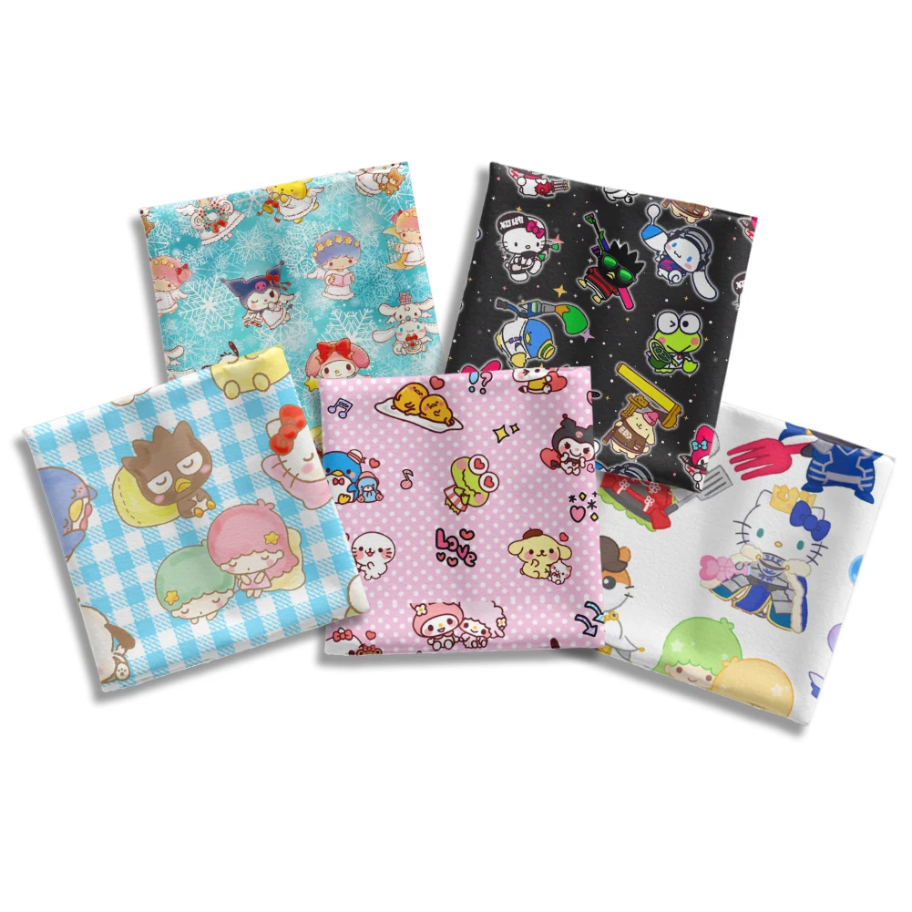 Japanese Cartoon Sanrio Character Polyester Fabric\Peach Skin Microfibe DIY Textile Sewing Cloth 50*145cm