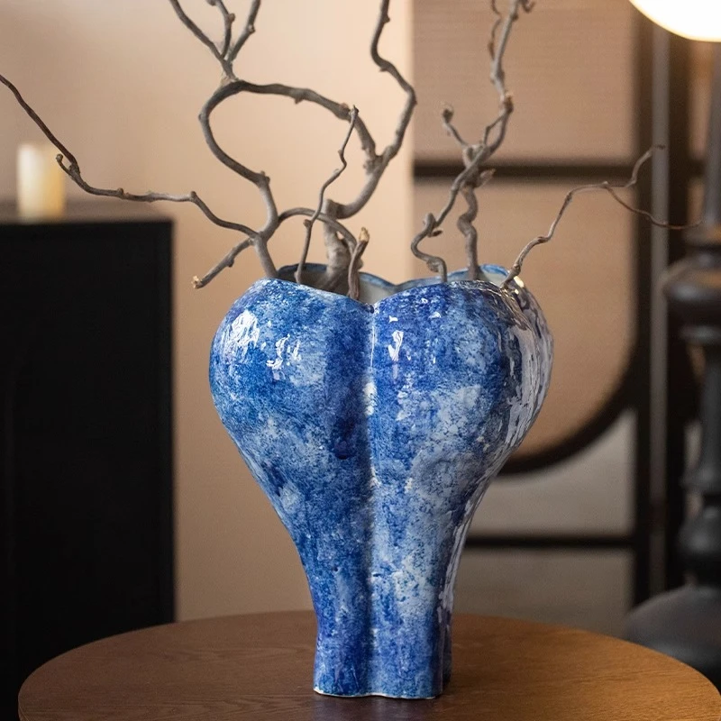 

Minimalist Jingdezhen Ceramic Vase Zen Modern Floor Vase for Entryway Serene Chinese Style Home Centerpiece
