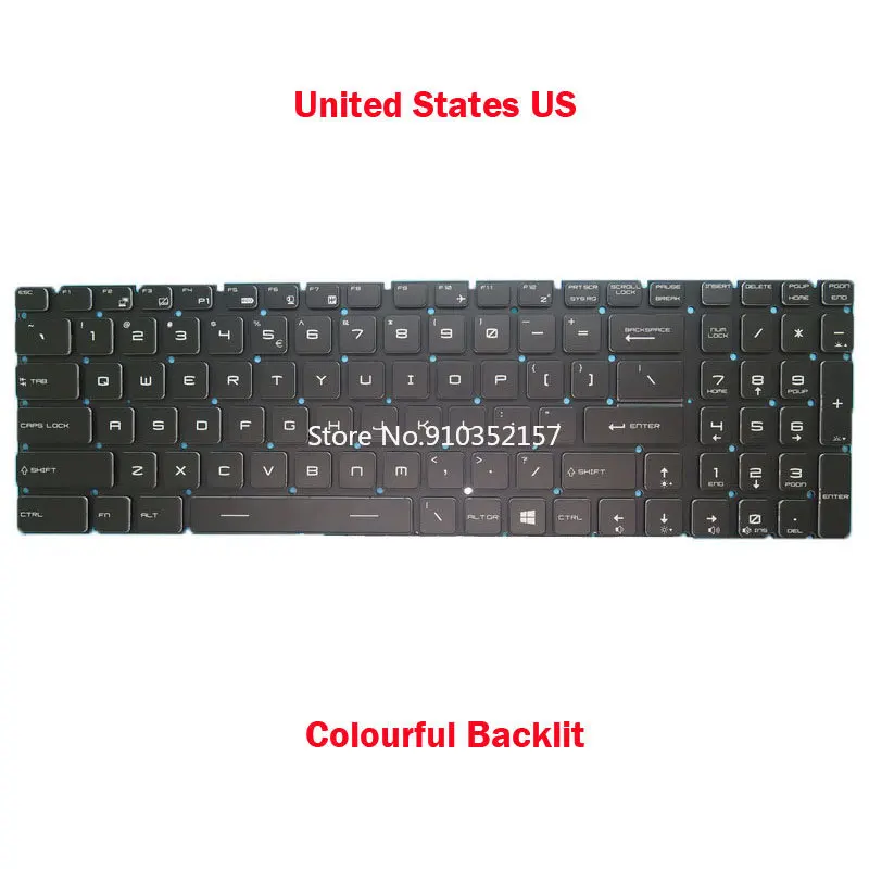 Rgb Verlicht Toetsenbord Voor Msi GE63 GE73 GS63 GS73 NSK-FCBBN 1D 9Z.NEKBN.B1D S1N-3EUS2.72D GE63 8SE 8SF 8SG GE63VR 7RE 7RF engels