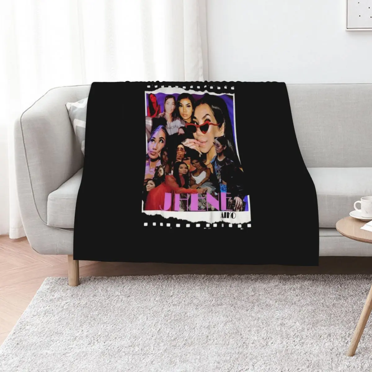 Jhene Aiko Graphic Design Throw Blanket Plaid on the sofa Sofa Throw Cute Beach Hair Blankets