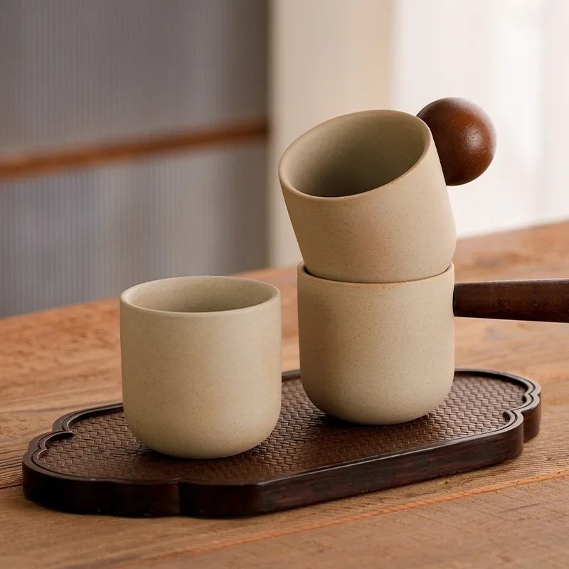 ​ ​ ​ ​ ​ ​ ​ Taza de café de estilo japonés, taza de café expreso de cerámica hecha a mano, tazón de té de arcilla rústica para Chai Latte Artisan, uso doméstico y cafetería