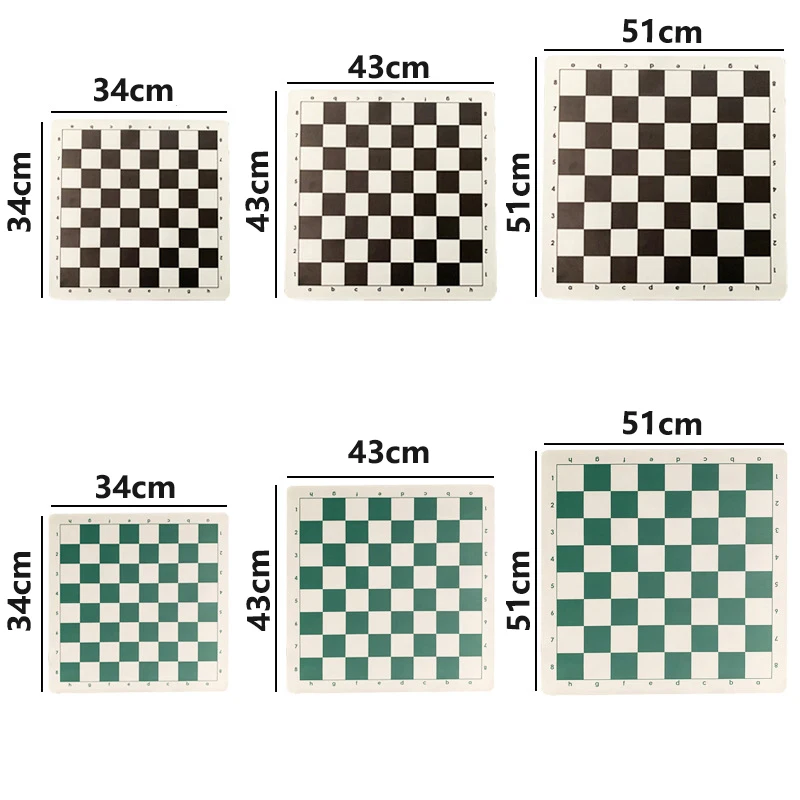 Chess Soft Chessboard Leather Cloth Chessboard Foldable Portable Children's Student Leather 64 Grid Small, Medium And Large