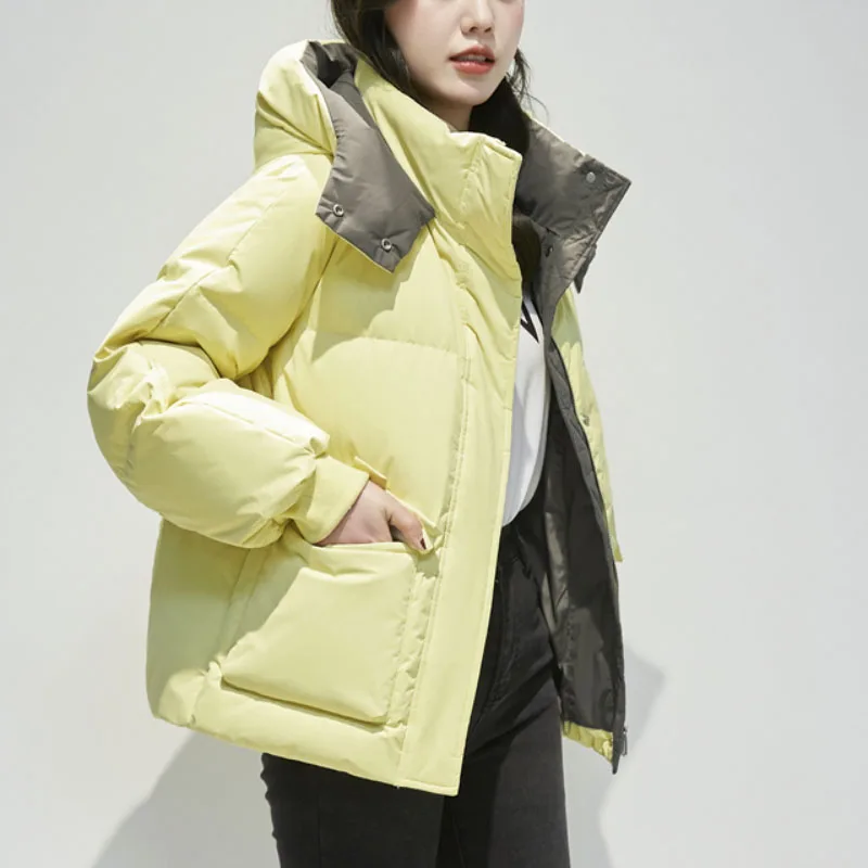 

Winter Hooded Parkas Warm Jacket Women Down Cotton Coat Fluffy Bubble Outwear
