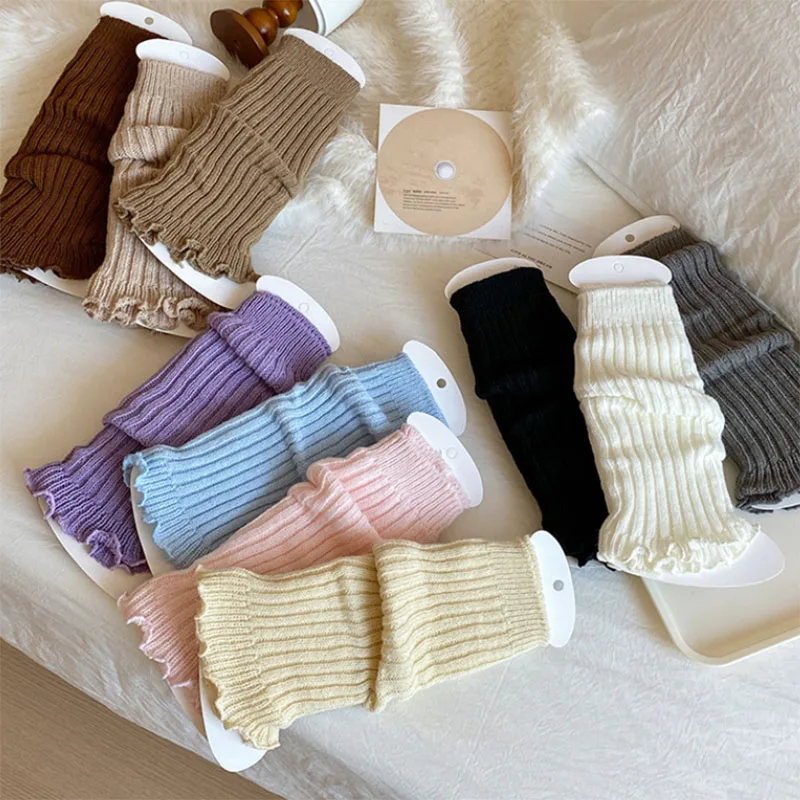 2026 Autumn Lolita Leg Warmers Socks for Girl Knitted Warm Foot Cover Women Warmer Winter Crochet Heap Heap Socks Boot Cuffs