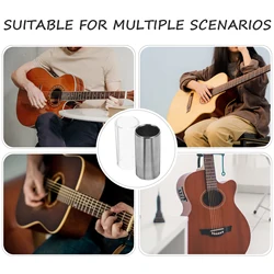 2pcs 70mm Transparent Silver Guitar Slide Medium Bottleneck Superior Sustain Excellent Intonation Professional Players