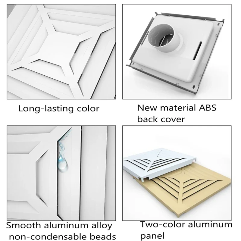 統合天井300*300アルミニウム合金フレッシュエアスクエアエキゾーストカバーアウトレットダクトグリル防食取り付けが簡単