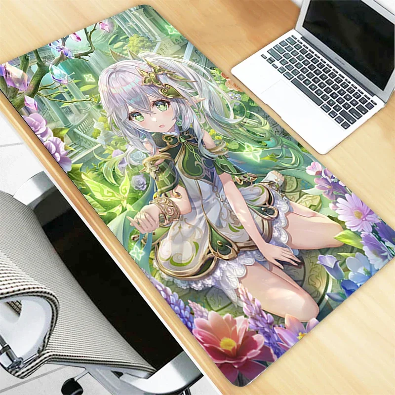 

Genshin Impact Kawaii коврик для мыши, игровой Настольный коврик, коврики Xxl, игровой шкаф, клавиатура, ПК, компьютер, Искусственная резина, аниме