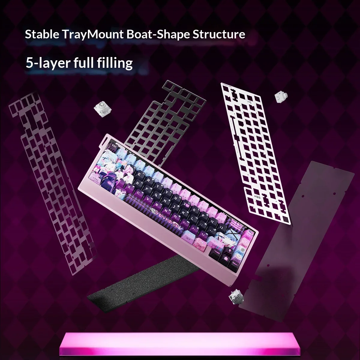 Titan Nation TITAN68V2HE Keyboard Wired Magnetic Axis RT0.001mm 0.08ms TITAN2.0HUB Low Delay 8KHz PC Esports Laptop Keyboards