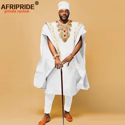 Agbada-Vêtements africains brodés pour hommes, chemises, pantalons et chapeaux, ensemble de 4 pièces, vêtements traditionnels pour mariage et soirée, A2216066