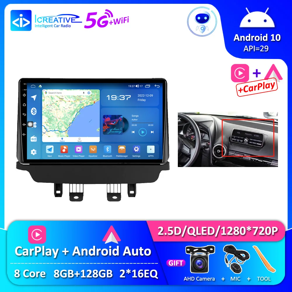 

CarPlay IPS DSP Android 10.0 Car Radio For Mazda CX-3 CX3 Mazda 2 DK 2014-2021 GPS Multimedia Player Navigation 1280*720P HU DVD