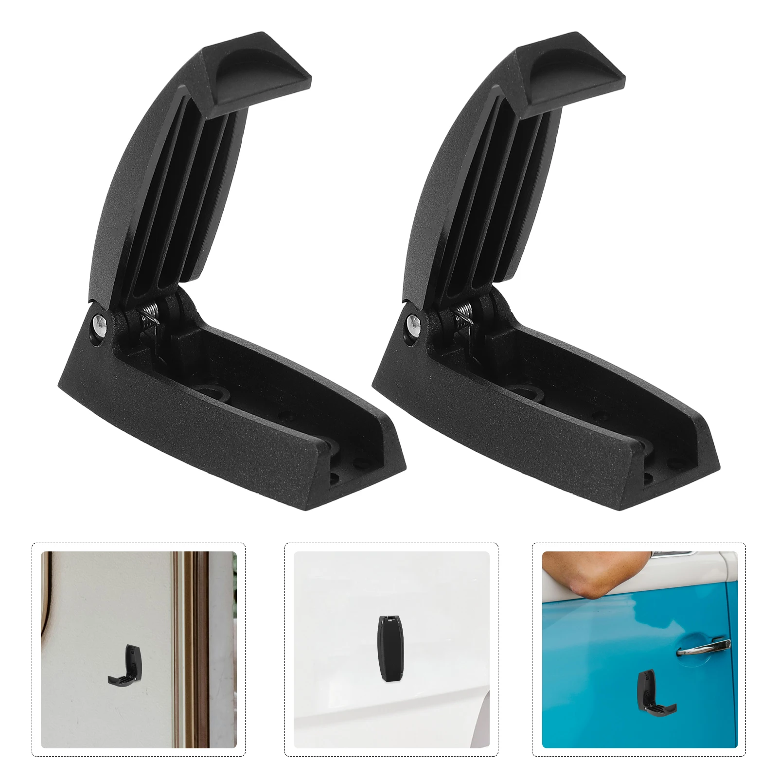 

2pcs Rv Baggage Door Catch Hook Sturdy Plastic Door Retainer For Camper Trailers Boats Black High Strength Rust Resistant