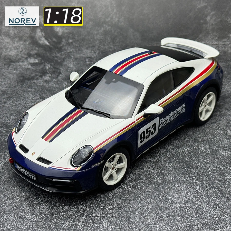 NOREV 1:18 2023 Porsche 911 Dakar Terreinwagen Metalen automodel Statische collectie Vakantiecadeaucollectie