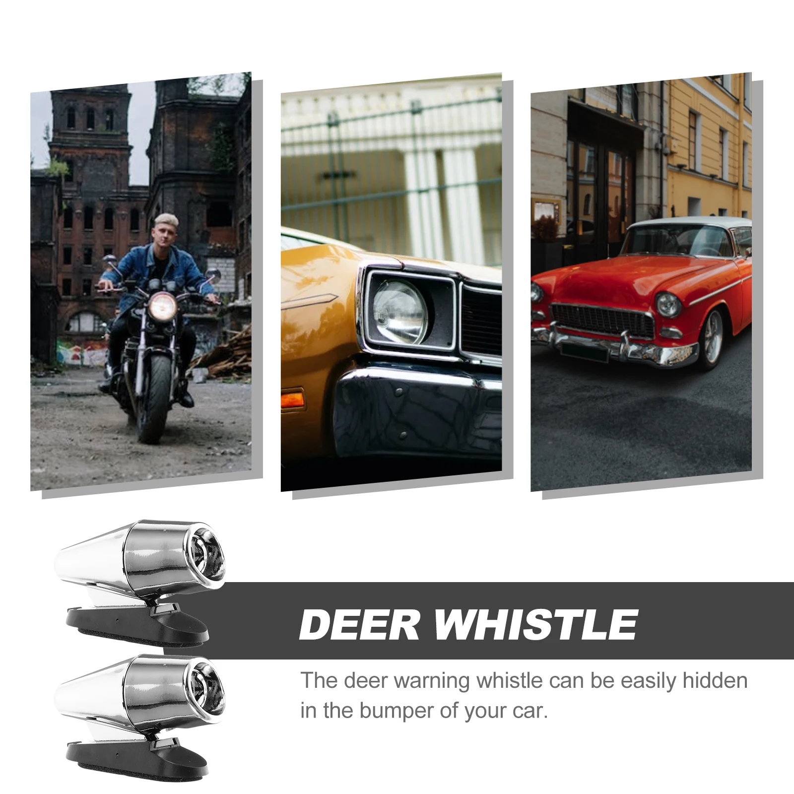 

2Pcs Deer Whistle Car Safety Kit Animal Repellent Devices Vehicle Accessories Abs Parts Durable Reliable Easy Installation