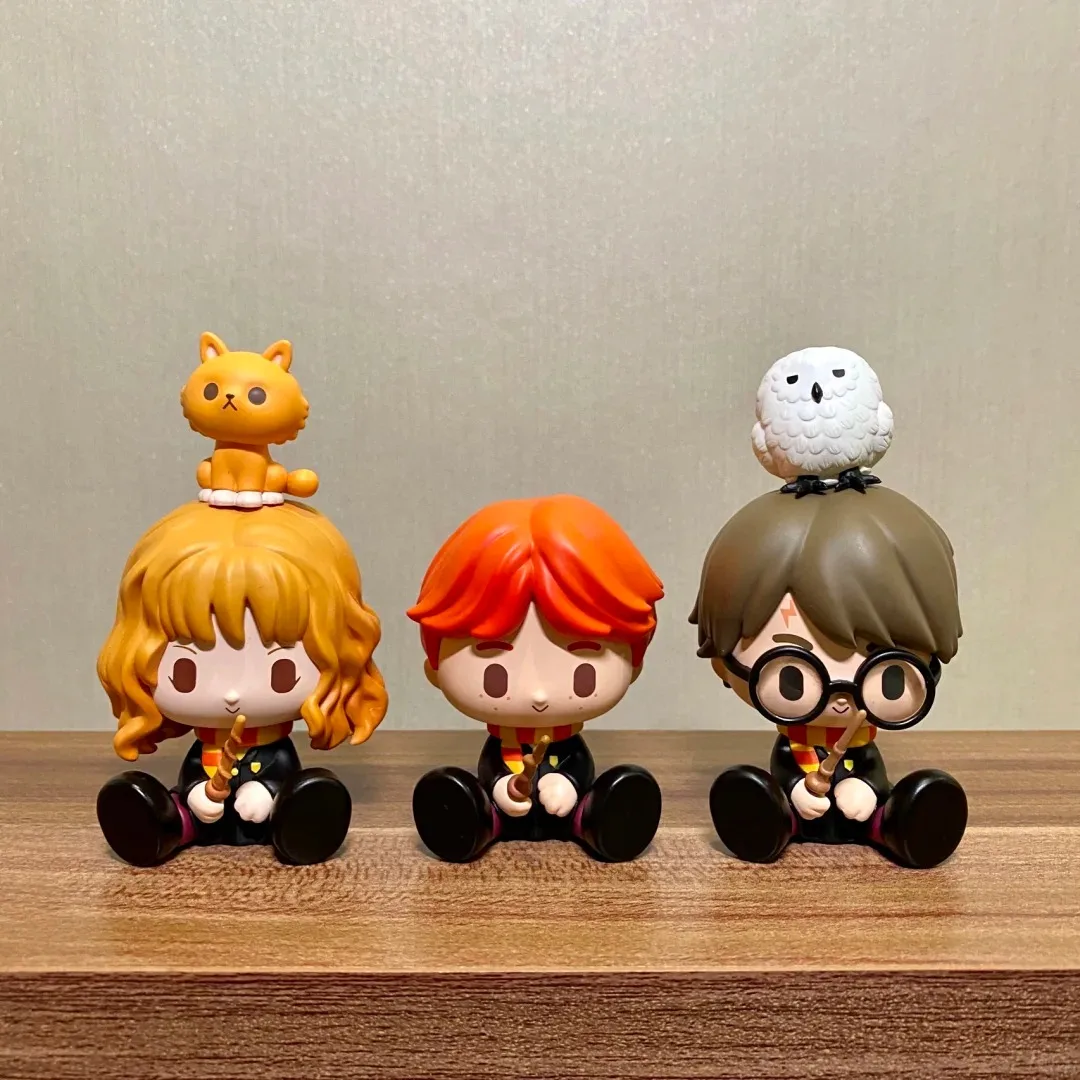 Harry Potter Anime Figurine Blind Box Hermi Draco Luna Ron Snape Dumbledore Action Figure Cute Keychain Toy Birthday Gift