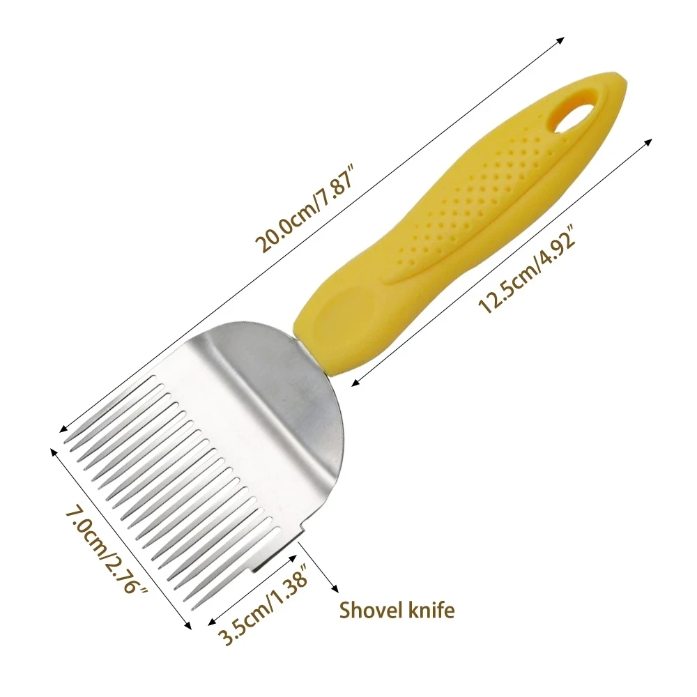 Bee Keeping Stainless Steel Uncapping Fork Beekeeping Honey Fork Shovel Tool with Plastic Handle Beekeeping Tool