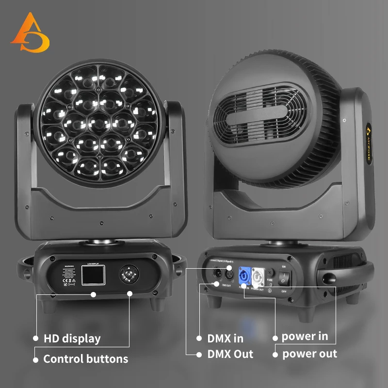 K15 19x40W RGBW B-eye Wash Zoom Beam Effect with RING Moving Head DMX512 Control For Wedding Decoration Dj Disco Stage Light