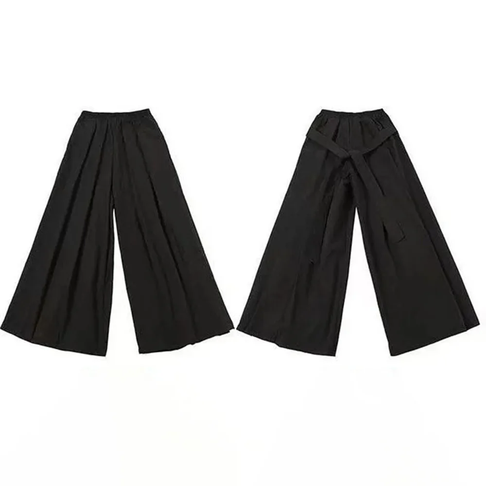 Culottes irregulares com renda gótica masculina, streetwear casual Hakama, Harajuku japonês, roupas de personalidade, unissex, Y2k, 2024