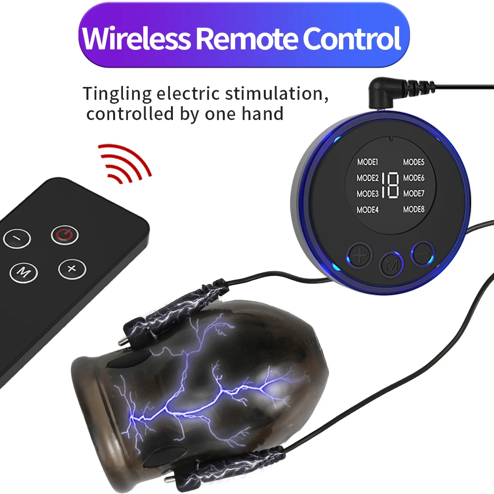 Electro Shock Penis Massager Vibrators Sex Toys for Men Glans Vibrator Penis Trainer Ring Delayed Ejaculation Penis Vibrator - view 5
