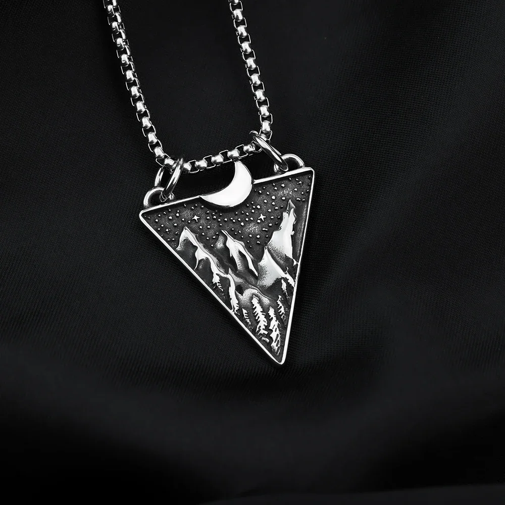 قلادة على شكل ماس للرجال والنساء ، فن القمر ، أزياء عتيقة ، مجوهرات على الطراز الأوروبي والأمريكية