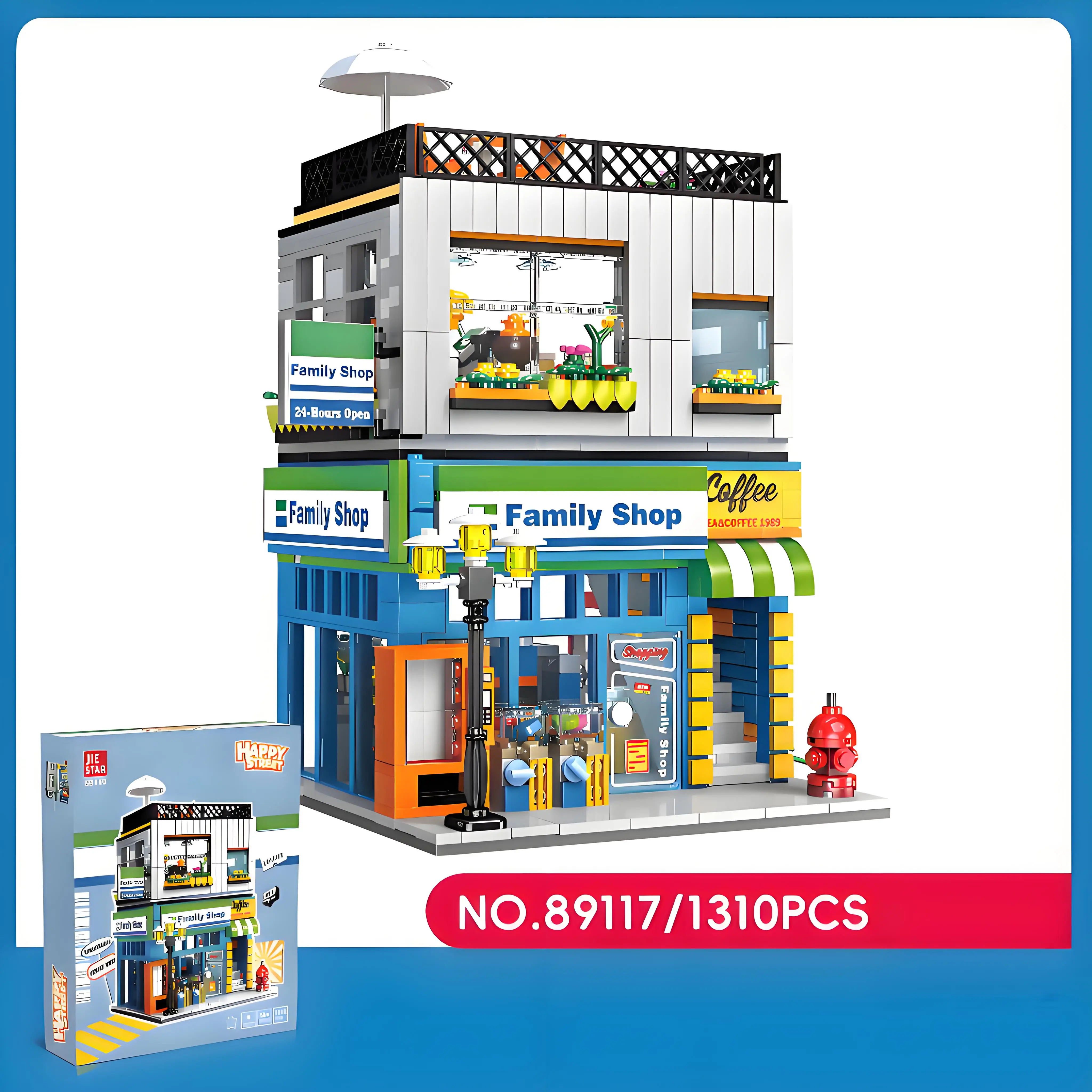 Familie Mini Winkel Model Bouwstenen MOC Stad Modulaire Architectuur Stedelijke Infrastructuur Bakstenen Ideeën Speelgoed Cadeau Kinderen Jongens Meisjes