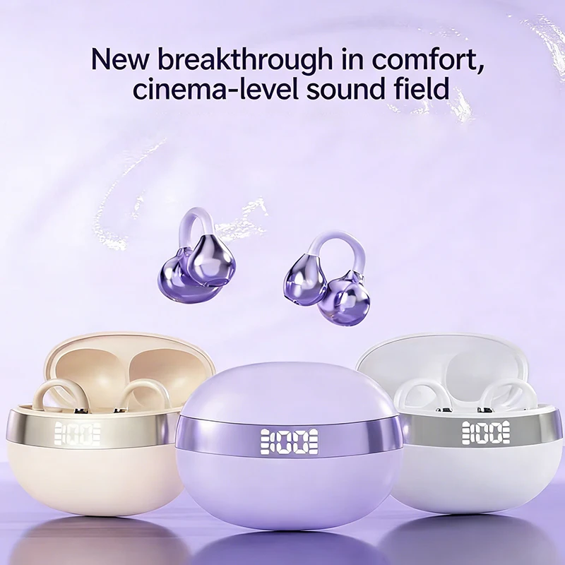 

Беспроводные наушники-клипсы YU7 с Hi-Fi стереозвуком и Bluetooth, с надежным креплением, идеально подходят для бега и тренировок, отличный подарок