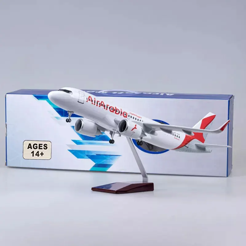 

1/80 Scale 47 cm Arabia Airlines Airbus A320 Neo with Lighting and Wheels Die-cast Resin Aircraft Model Collectible Display Item