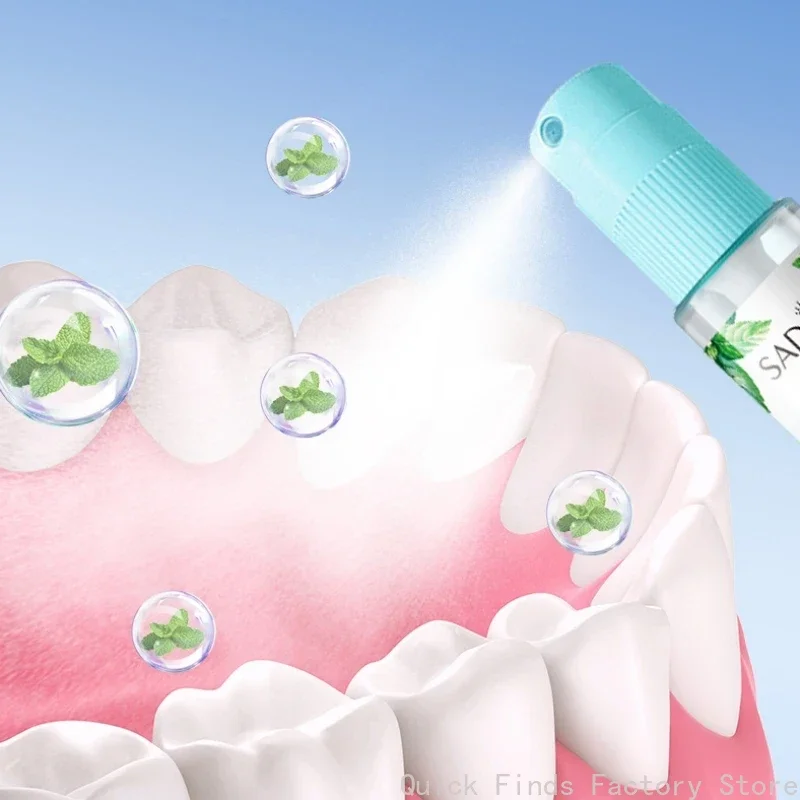 Mint and Peach Flavored Fresh Mouth Spray to Freshen Breath and Eliminate Bad Breath