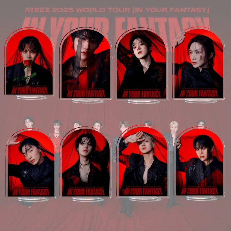10CM Neuer Ateez Kreativer Acryl-Displayständer Niedliche Desktop-Dekoration Beliebter Charakter Acryl-Figur-Ständer