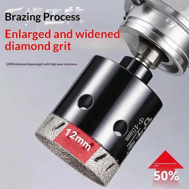 Diamond Coated Hole Saw Drill Bit Dry Wet Cutting High Precision Drilling Tool for Tile Glass Countertop Installation Work