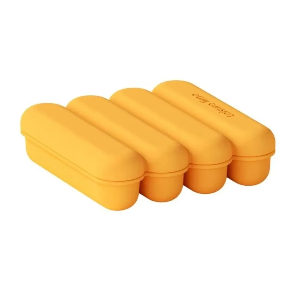 New 4 Grids Silicone Ice Cube Tray Leakproof With Lid Strip Ice Mold Reusable Easy Release Popsicle Mold